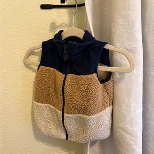 Carter's Navy and Cream Sherpa Vest